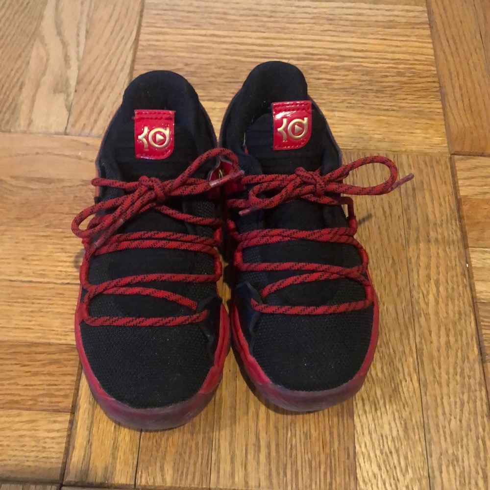 Nike KD 10 (PS) Basketball Shoes Black Red Gold